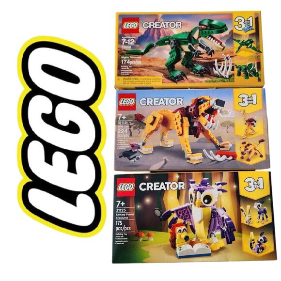NEW LEGO Creator 3-in-1 BUNDLE Lion Safari Dinosaurs Fantasy Forest Creatures 31 - Picture 9 of 15